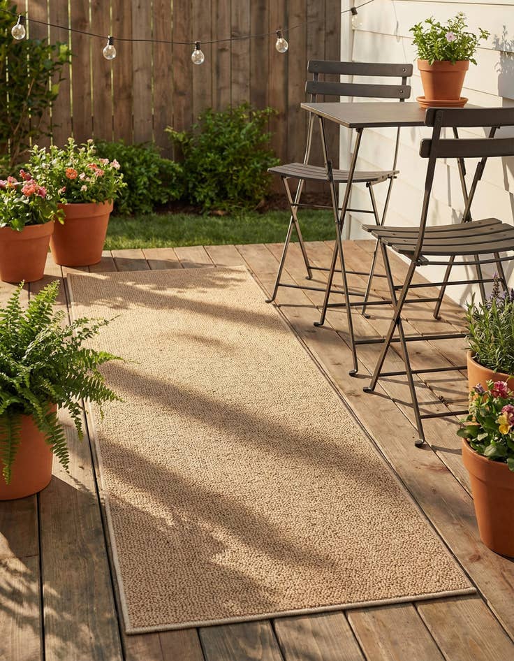 Detail image of 2' x 6' 1  Washable Solid Indoor / Outdoor Runner Rug