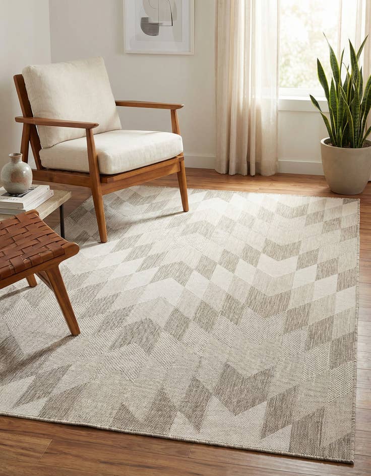 Detail image of 6' x 9' Easy-Clean Modern Indoor / Outdoor Rug