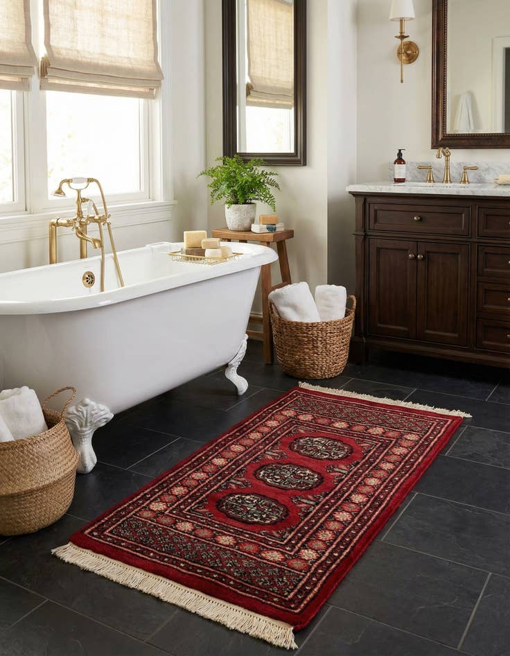 Detail image of  2' 2 x 3' 1  Hand Knotted Bokhara Oriental Wool Rug