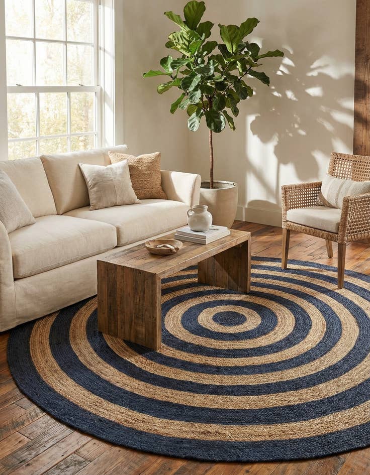 Detail image of 10' x 10'  Hand Braided Jute Round Rug