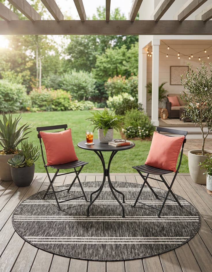 Detail image of  4' x 4'  Washable Jill Zarin Anguilla Indoor / Outdoor Round Rug