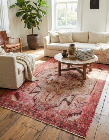 4' 4 x 6' 3 Hand Knotted Ultra Vintage Persian Wool Rug