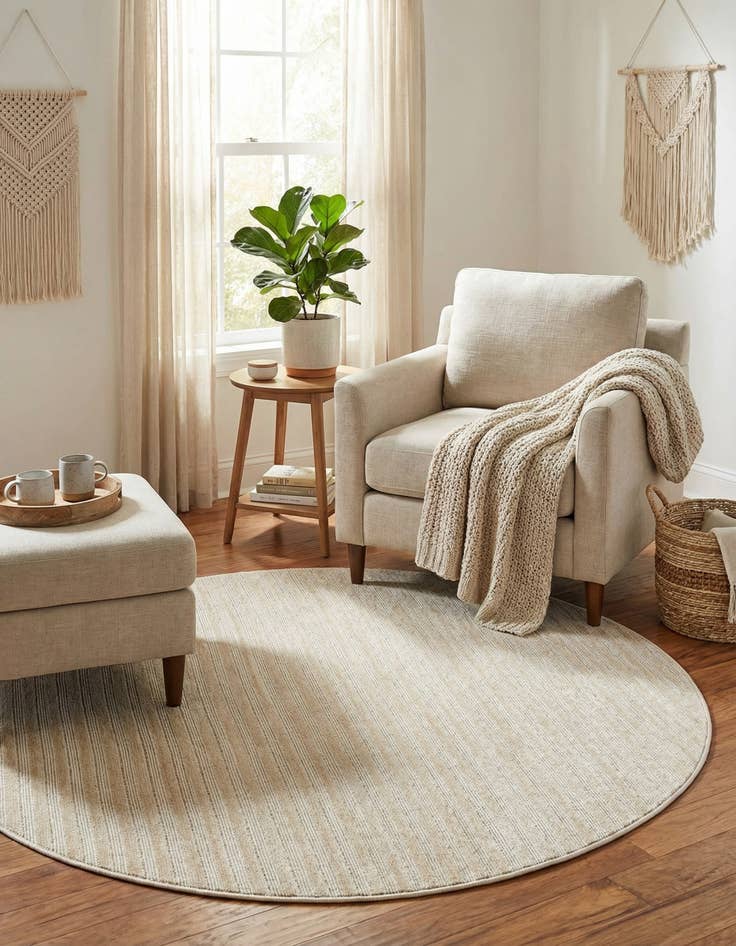 Detail image of 5' x 5' Easy-Clean Sabrina Soto Indoor / Outdoor Round Rug