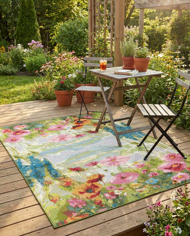 4' x 6' Easy-Clean Botanical Indoor / Outdoor Rug