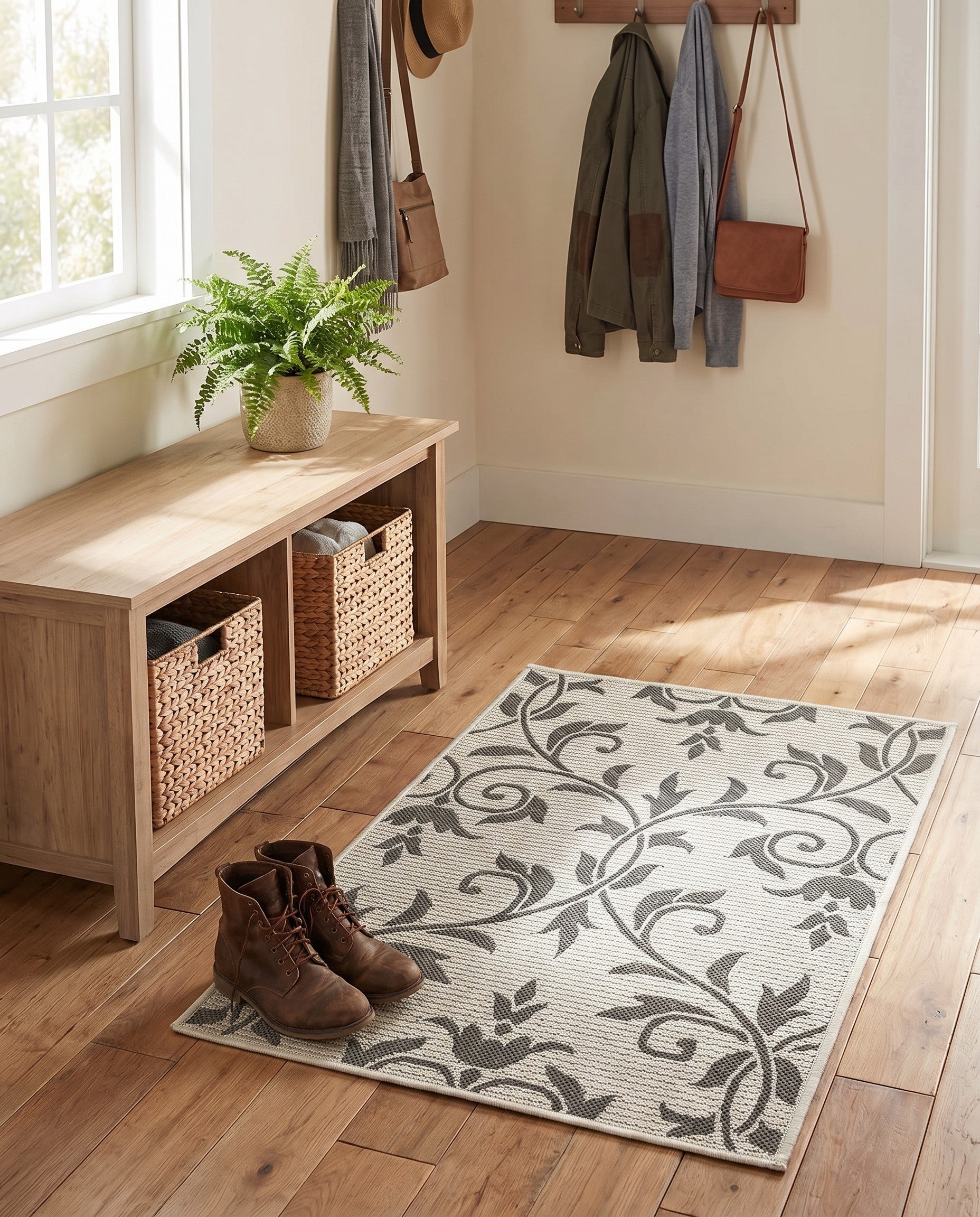 2' 2 x 3' Easy-Clean Botanical Indoor / Outdoor Rug