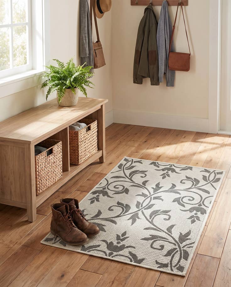 Detail image of 2' 2 x 3' Easy-Clean Botanical Indoor / Outdoor Rug