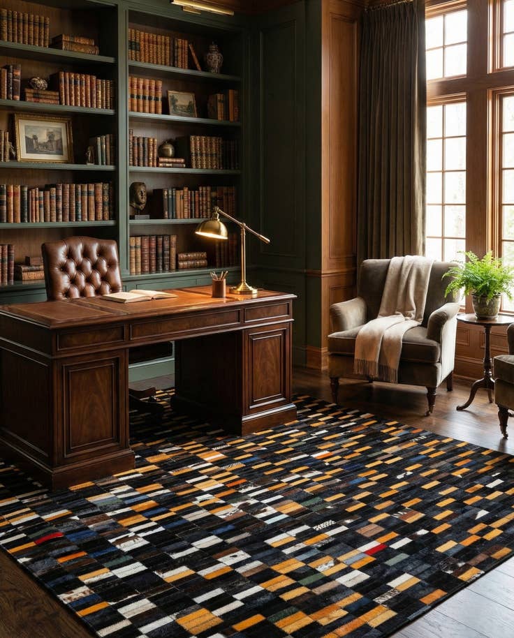 Detail image of 5' 2 x 8' 1 Cowhide - Patchwork Rug