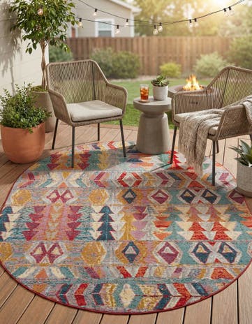 7' 10 x 10' Easy-Clean Modern Indoor / Outdoor Oval Rug