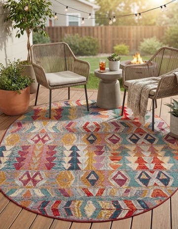 7' 10 x 10' Easy-Clean Modern Indoor / Outdoor Oval Rug