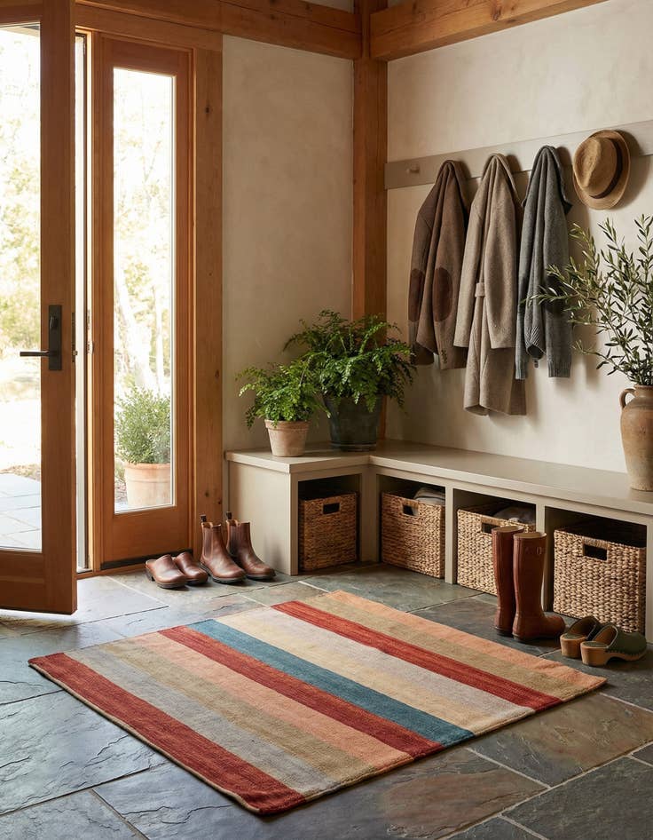 Detail image of  3' 3 x 3' 3  Hand Knotted  Persian Wool Square Rug