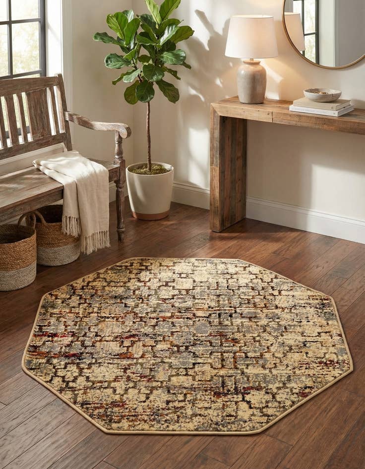 Detail image of 3' x 3' Saturn Octagon Rug