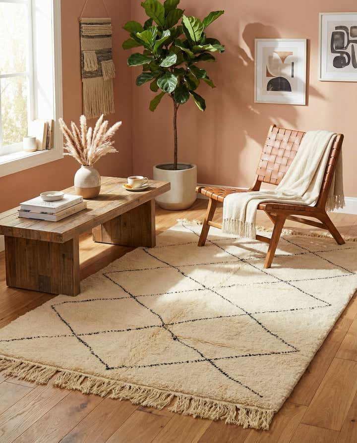 5' 3 x 8' 5 Hand Knotted Moroccan Wool Rug