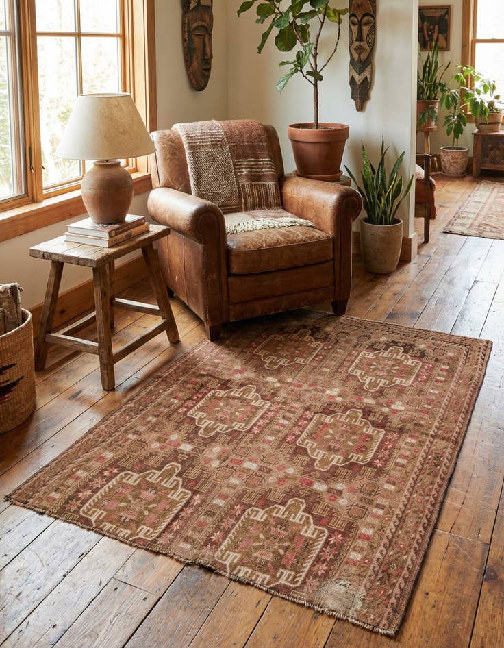 Detail image of  3' 10 x 5' 3  Hand Knotted Balouch Persian Wool Rug