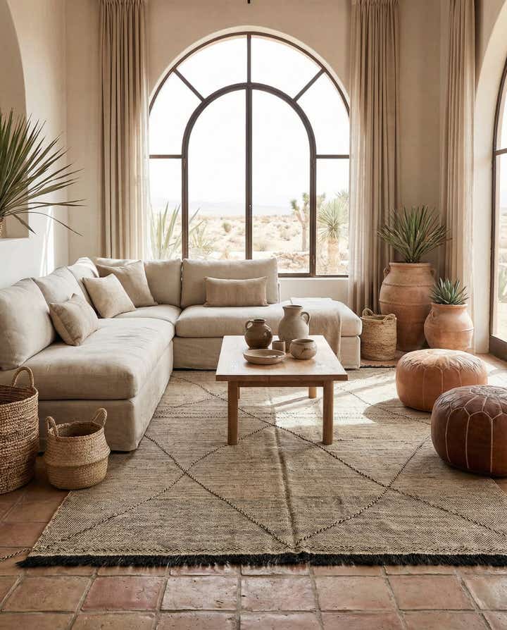 6' 10 x 9' 7 Hand Knotted Moroccan Wool Rug