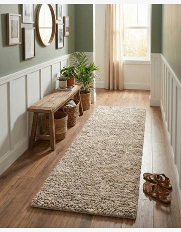 Taupe Hand Woven Haka Deluxe Shag Runner Rug