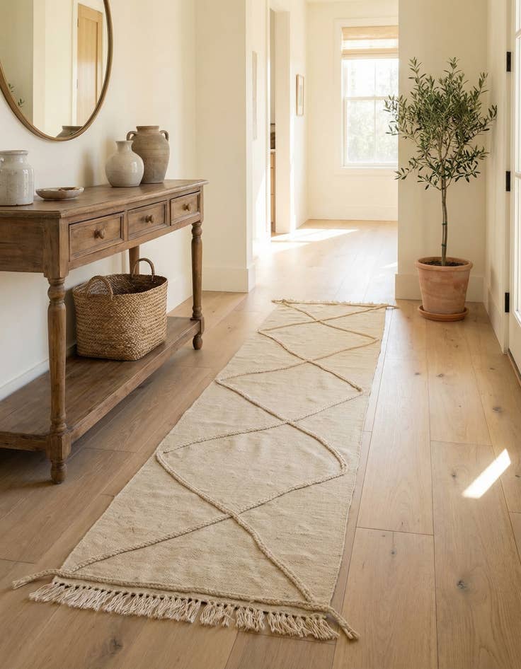 Detail image of 2' 4 x 10' 4  Hand Woven Moroccan Wool Runner Rug