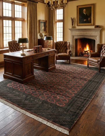 9' 2 x 11' 11 Hand Knotted Bokhara Oriental Wool Rug