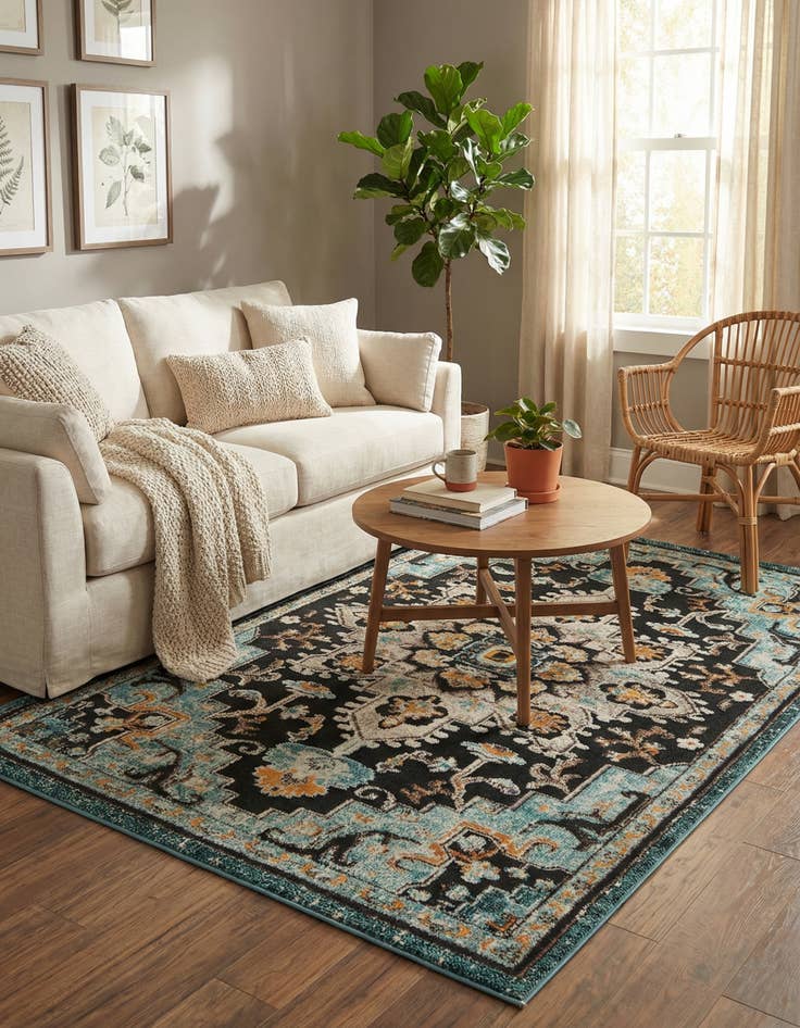 Detail image of 5' 3 x 8'  Washable Casablanca Indoor / Outdoor Rug