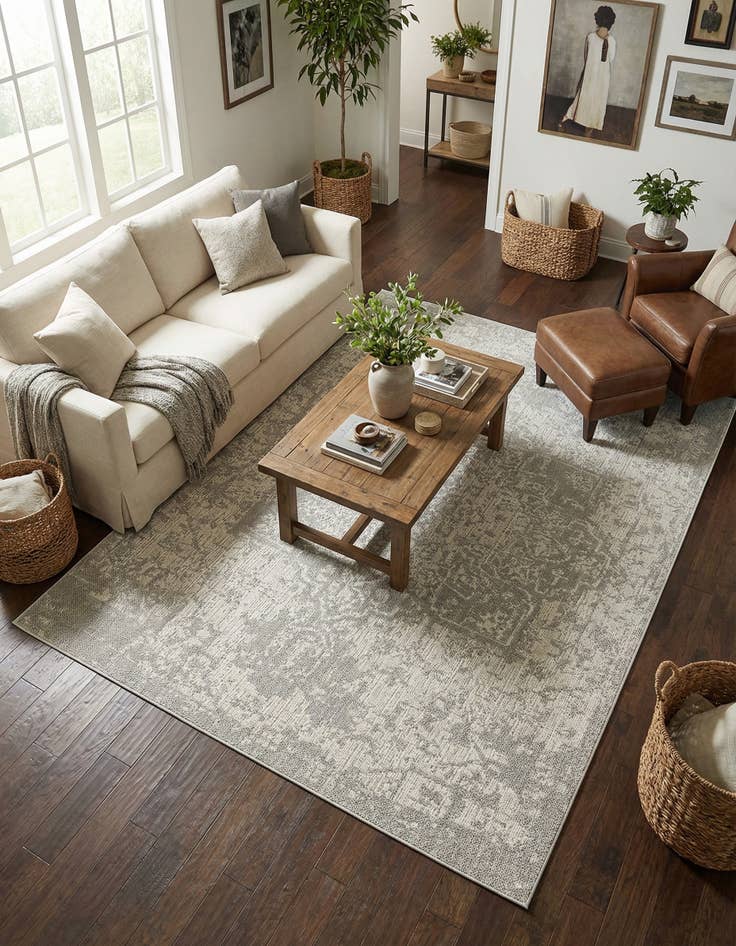 Detail image of  7' 10 x 10'  Washable Traditional Indoor / Outdoor Rug