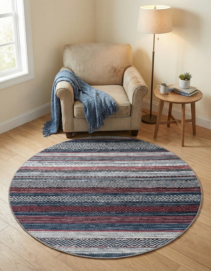4' x 4' Washable Yara Round Rug