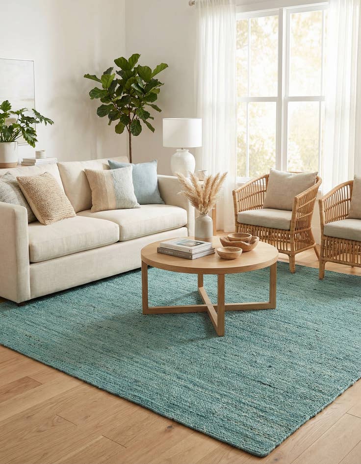 Detail image of 8' x 8'  Hand Braided Jute Square Rug