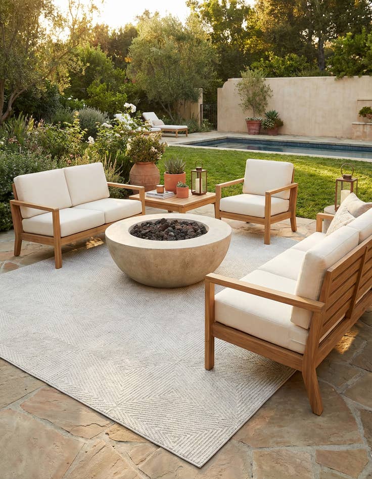 Detail image of 7' 10 x 10'  Washable Sabrina Soto Indoor / Outdoor Rug