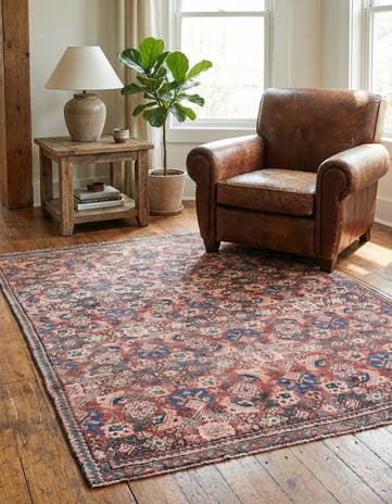 4' x 5' 2 Hand Knotted Ultra Vintage Persian Wool Rug