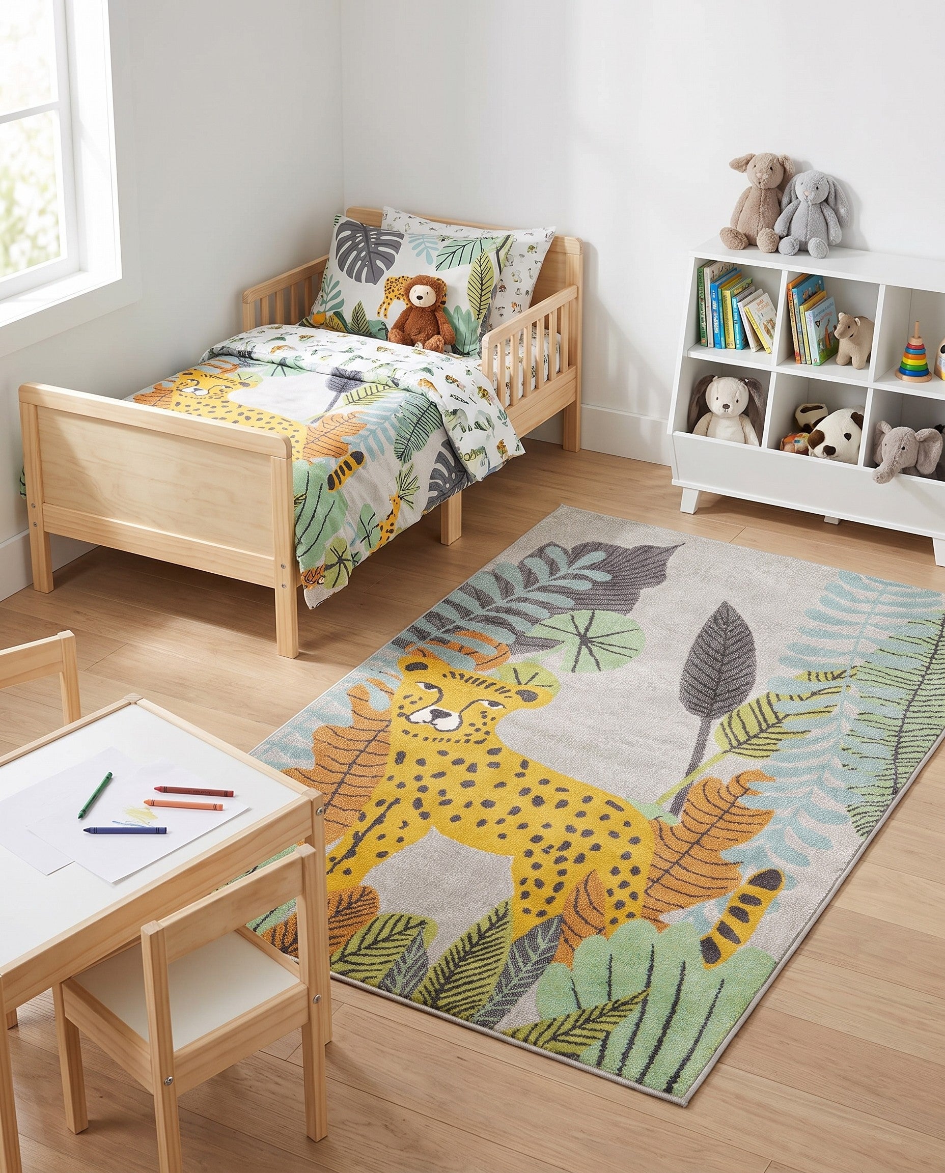 5' 3 x 8' Leopard Whimsy Kids Rug
