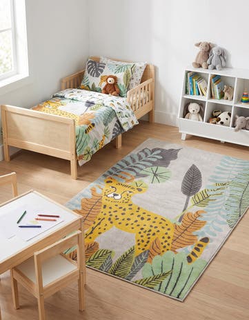5' 3 x 8' Leopard Whimsy Kids Rug