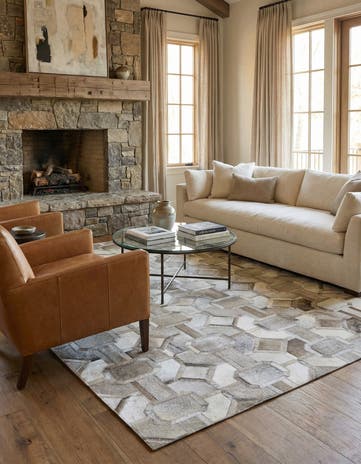 5' 1 x 7' 11 Cowhide Stocks Rug