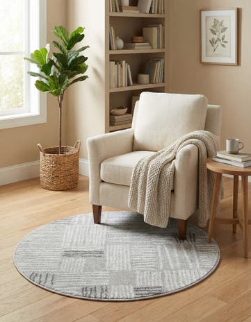 Gray Hanahan Round Rug