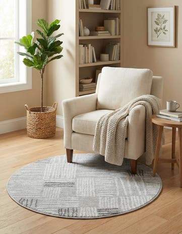 Gray Hanahan Round Rug