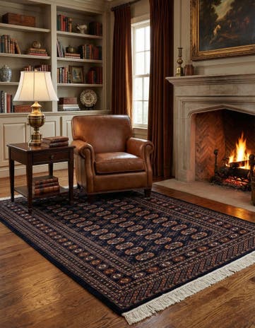 4' 4 x 6' 4 Hand Knotted Bokhara Oriental Wool Rug