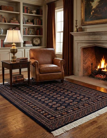 4' 4 x 6' 4 Hand Knotted Bokhara Oriental Wool Rug
