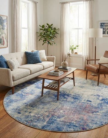Blue Apollo Round Rug