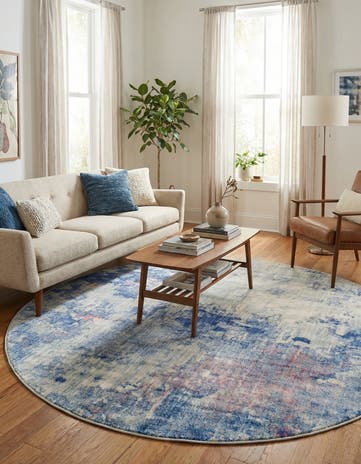 Blue Apollo Round Rug