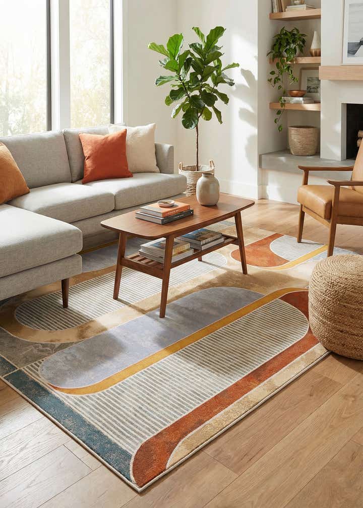 7' 10 x 10' Easy-Clean Modern Indoor / Outdoor Rug