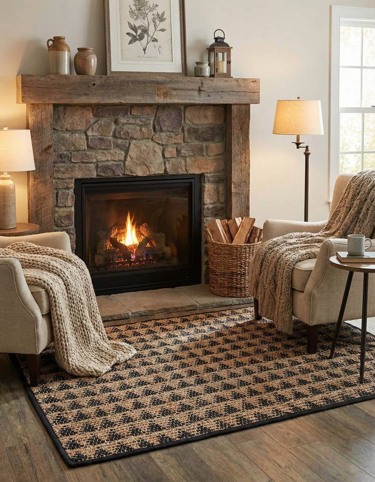 Detail image of 2' 2 x 3' 7  Hand Woven Chindi Jute Hearth Rug