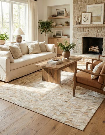 6' 8 x 9' 8 Cowhide Stocks Rug