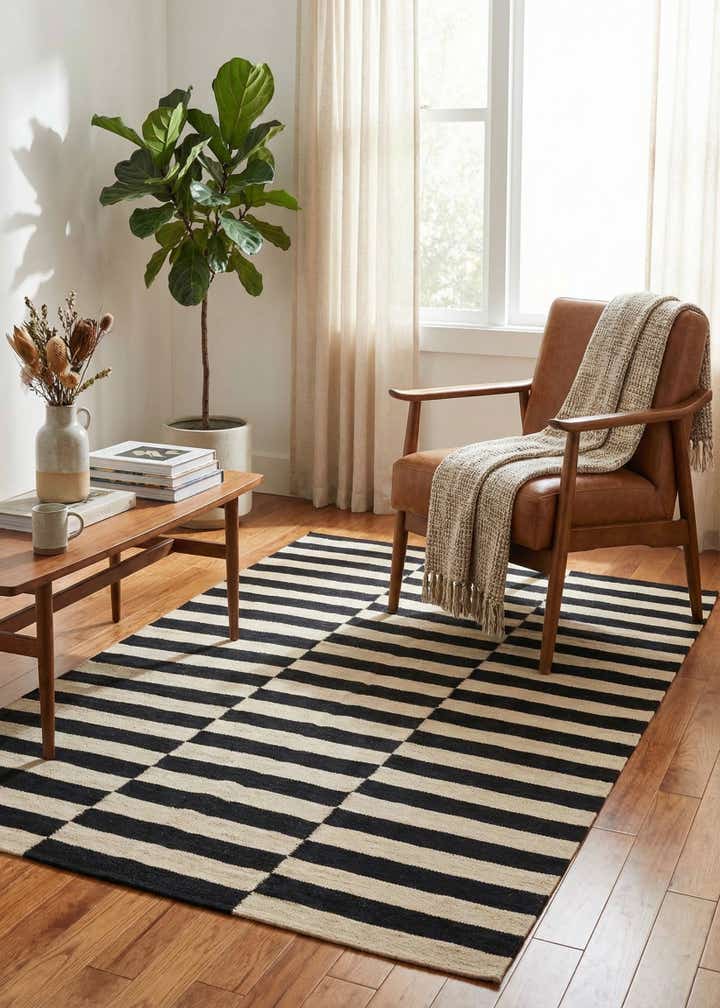 4' 2 x 6' Hand Woven Kilim Modern Wool Rug