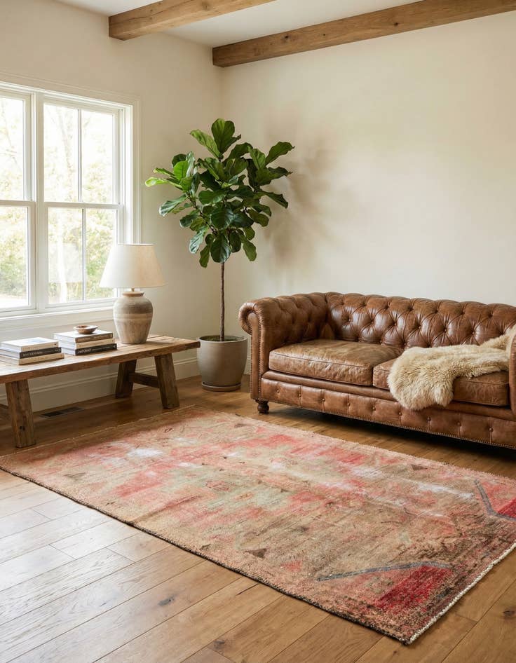 Detail image of 3' 7 x 7' 3  Hand Knotted Ultra Vintage Persian Wool Runner Rug