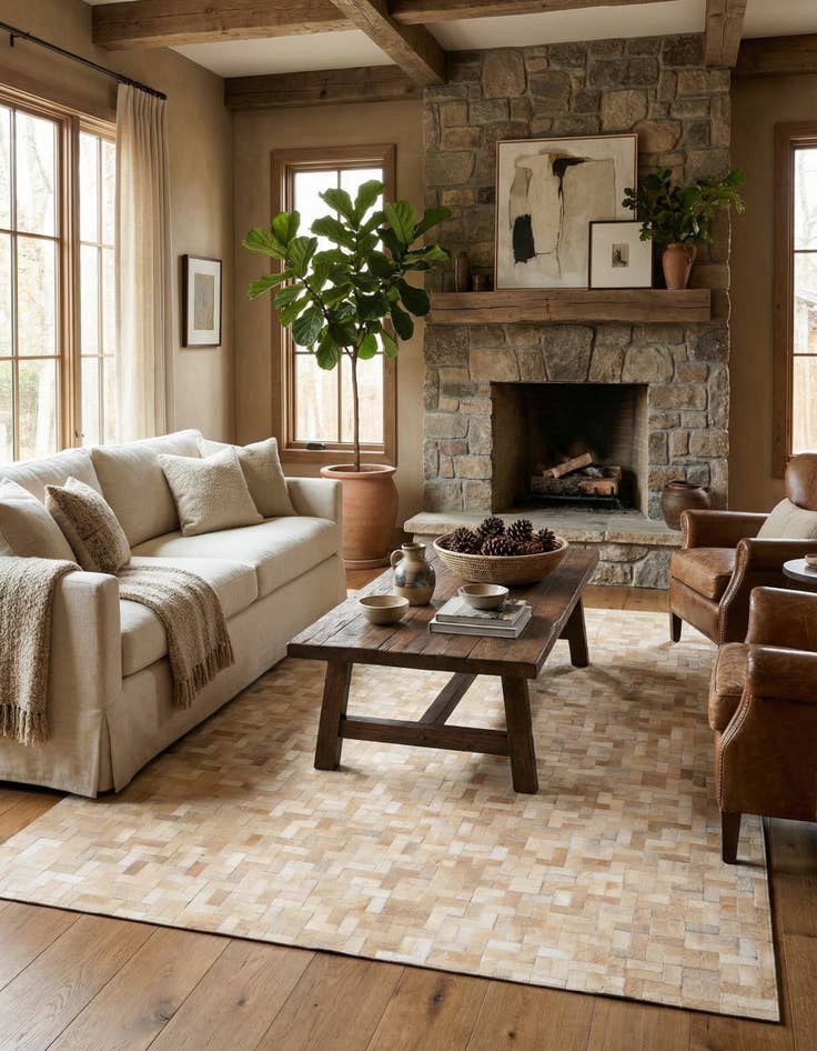 Detail image of 5' 4 x 7' 8 Cowhide Rug