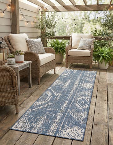 2' 7 x 12' Easy-Clean Bohemian Indoor / Outdoor Runner Rug