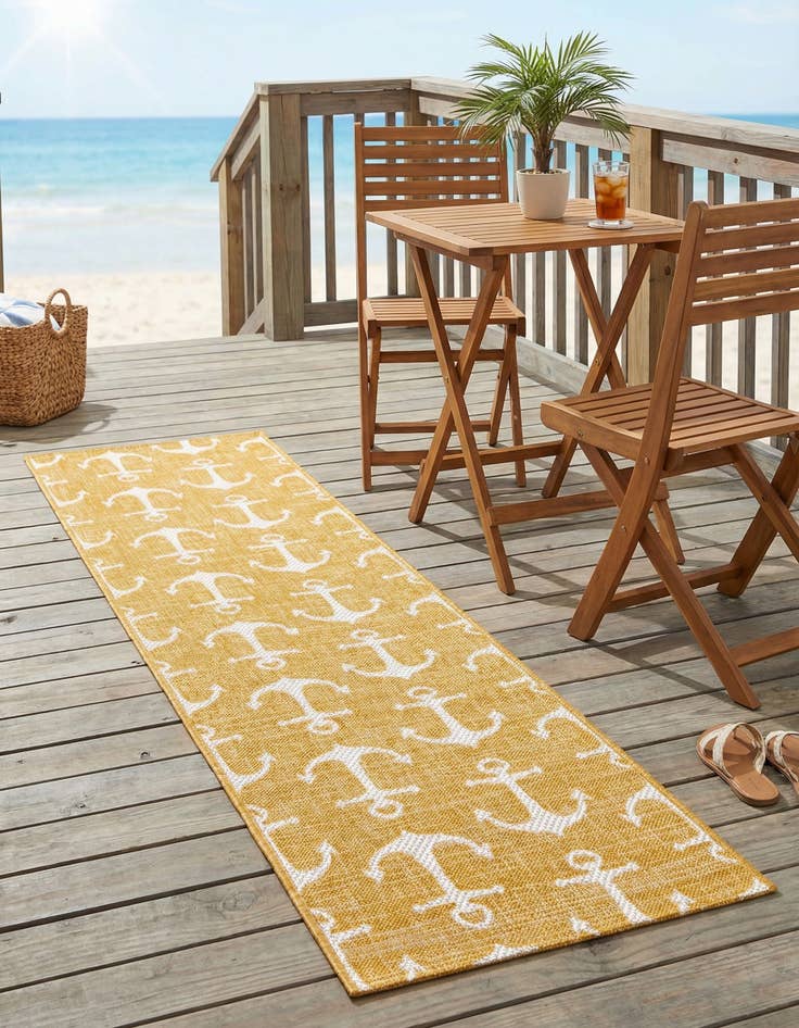 Detail image of 2' x 8'  Washable Coastal Indoor / Outdoor Runner Rug