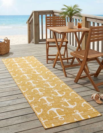 2' x 8' Easy-Clean Coastal Indoor / Outdoor Runner Rug