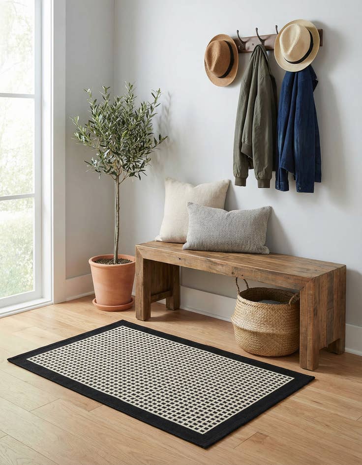 Detail image of 2' x 3' Easy-Clean Border Indoor / Outdoor Rug