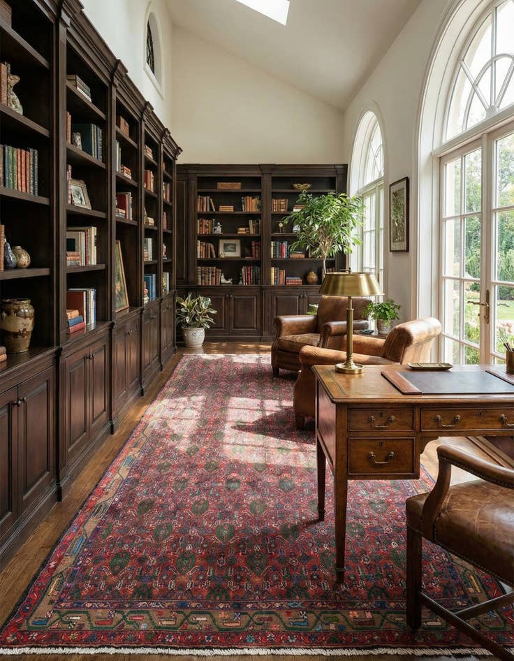 Detail image of 4' 8 x 9' 3 Hamedan Rug