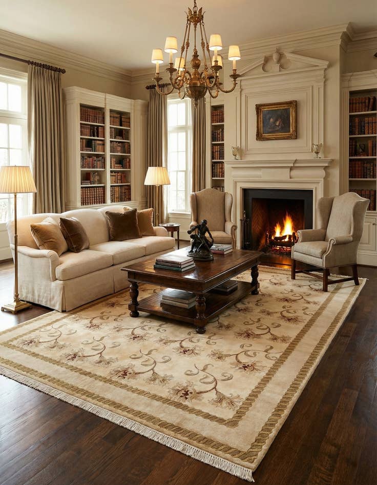 Detail image of  7' 11 x 10' 10  Hand Knotted Darya Wool Rug