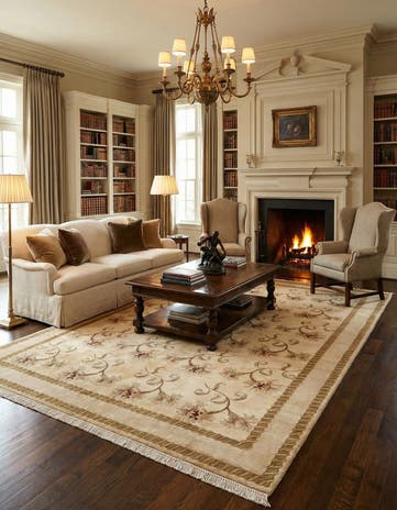 7' 11 x 10' 10 Hand Knotted Darya Wool Rug