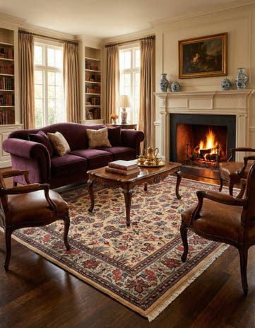 7' 6 x 8' 8 Sarough Wool Rug